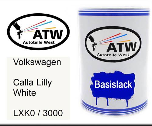 Volkswagen, Calla Lilly White, LXK0 / 3000: 500ml Lackdose, von ATW Autoteile West.